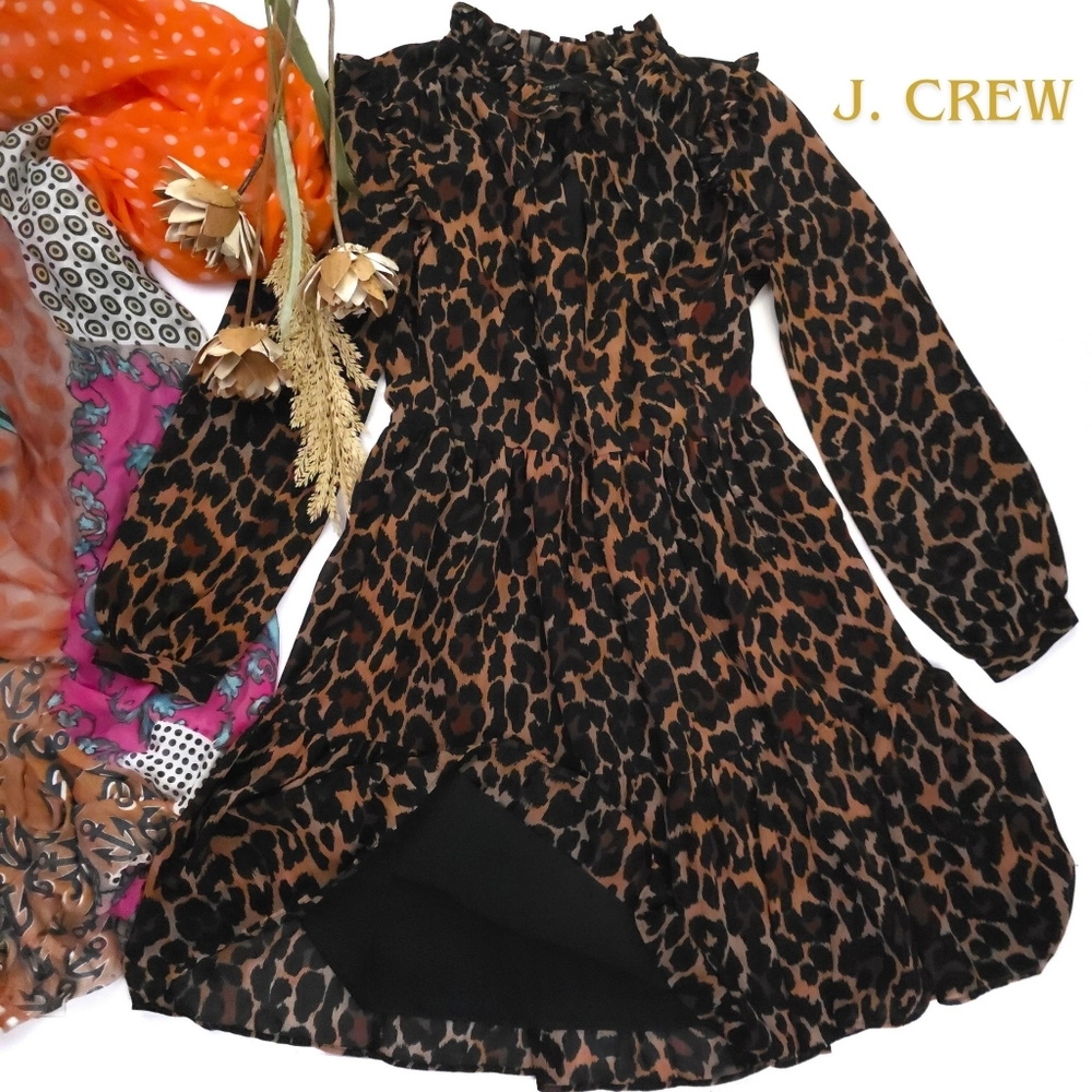 J. Crew Leopard Print Dress Sz Xxs